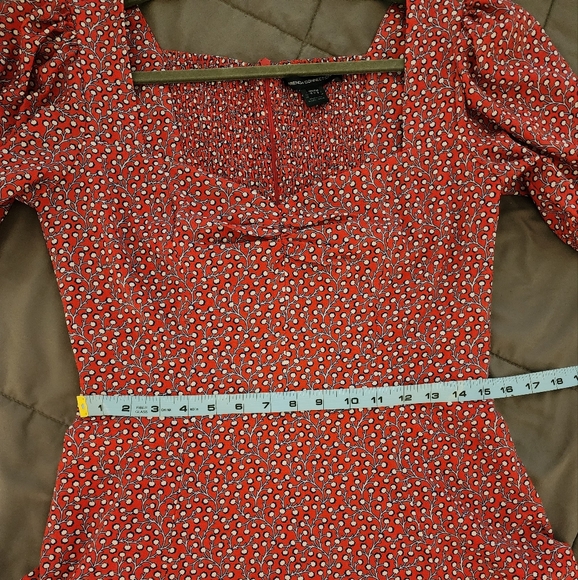 French Connection Elao Drape Puff Sleeve Dress Size 8 - EUC - Picture 10 of 11